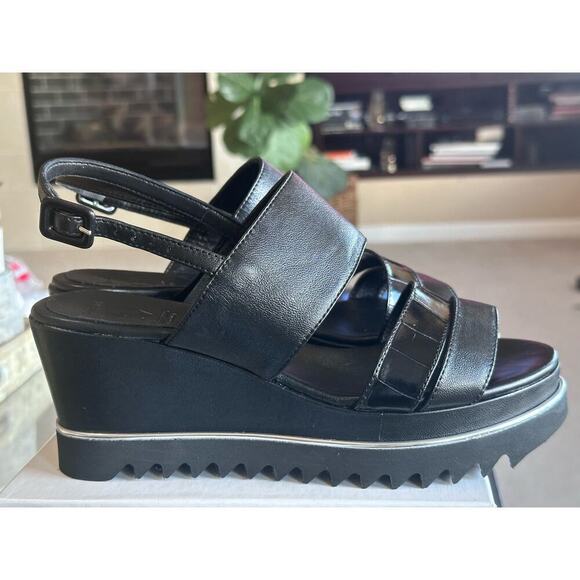 Luca Grossi - Black Wedge Women’s Shoes - Size 39 ½” Made in Italy - Picture 8 of 8